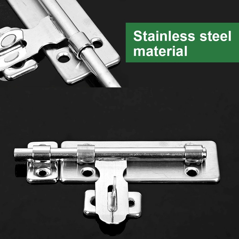 4 Inch Hardware Door Lock Stainless Steel Barrel Bolt Latch Padlock Clasp Set Brushed For Locking Door Window Drawer Cupboard