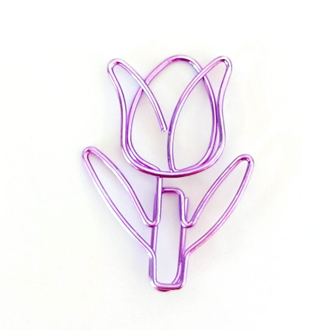 Tulip Paper Clips Kawaii Notebook Planner Bookmarks Korean Stationery Tickets Photo Clips Office Supplies Bookmark Folder