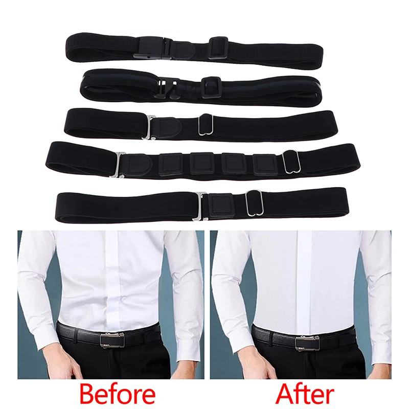 Men's Adjustable  Elastic Shirt Stay Belt Keep Shirt Tucked It in All Day