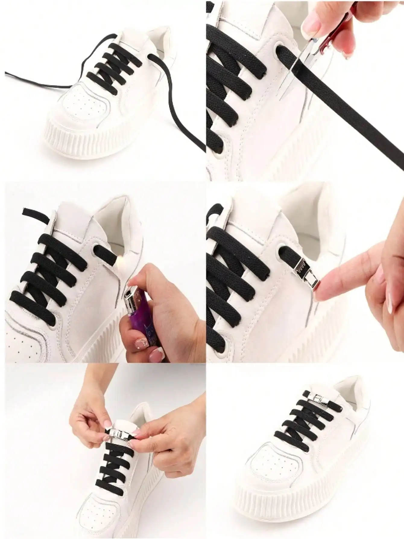1 paio di lacci elastici lacci semicircolari senza cravatta lacci per bambini e adulti scarpe da ginnastica lacci mocassini veloci lacci con chiusura in metallo
