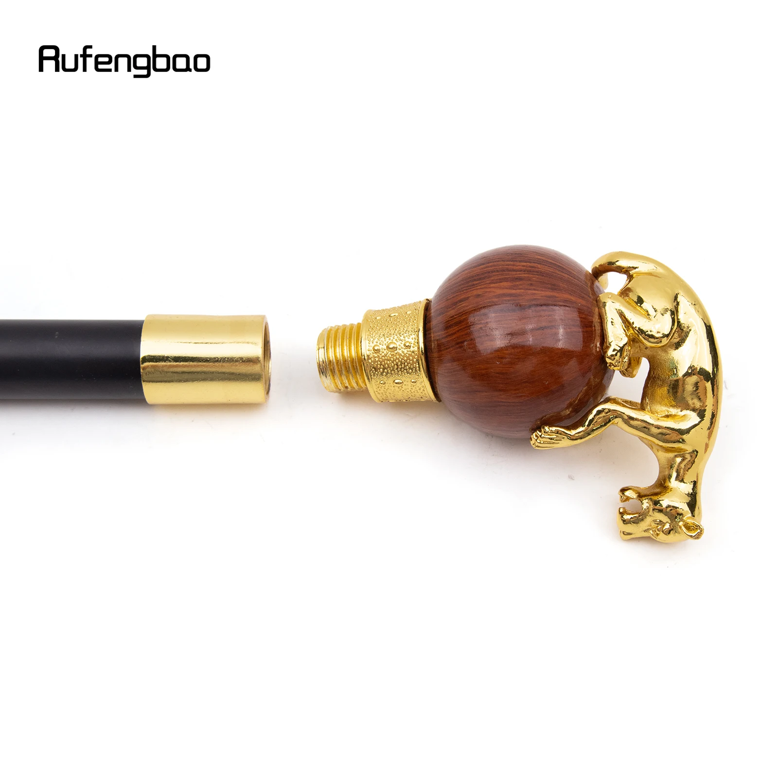 茶色の木製のヒョウの杖,木製のコスプレスティック,エレガントなクローザー,装飾的なファッション,94cm,紳士