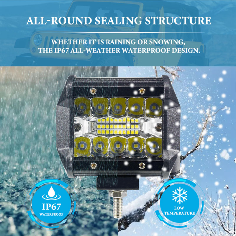 12V 60W LED Bar Offroad Spot Flood Combo LED-lichtbalk Werklamp voor vrachtwagen Auto SUV ATV UTV 4WD LED-koplampen 12V 60W LED Bar O