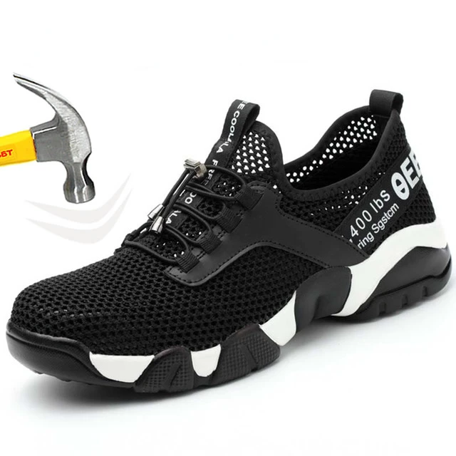 Zapatillas de trabajo, zapatos de seguridad para hombres, zapatos de trabajo con punta de acero para construcción, botas de seguridad, zapatos para hombres, zapatos de trabajo antipinchazos, kevlar de verano