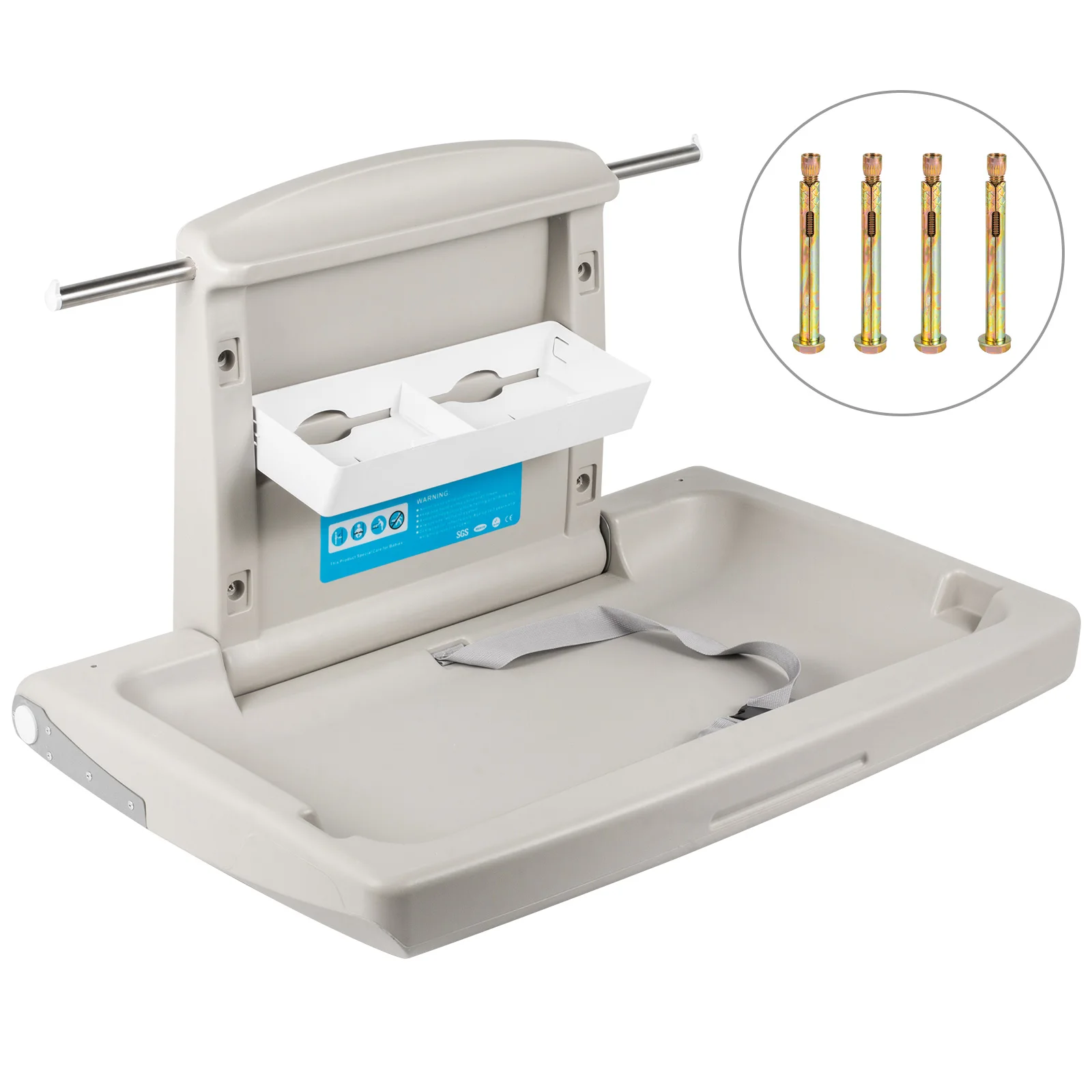 SucceBuy Fasciatoio per bambini Tavolo per fasciatoio per pannolini per bambini con montaggio a parete commerciale Tavolino per fasciatoio verticale pieghevole