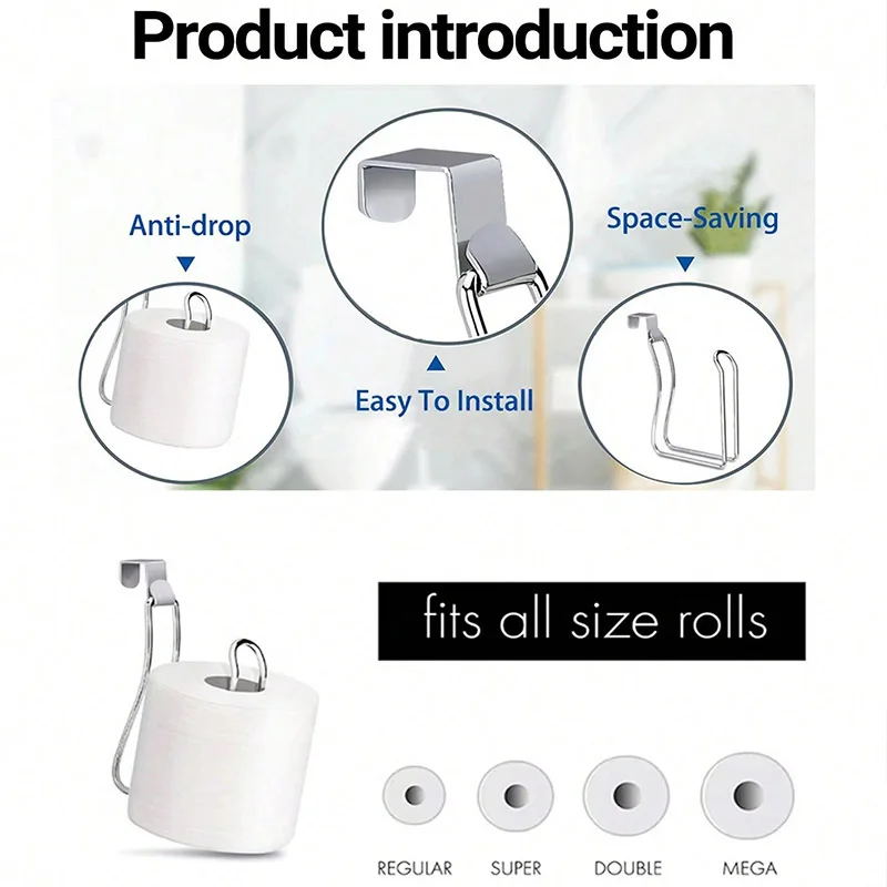 Wall Mount ที่ใส่กระดาษชําระไม่มีเจาะกระดาษทิชชูผ้าเช็ดตัวม้วนตู้ผ้าเช็ดตัว Easy Hooks สําหรับห้องน้ําห้องครัว
