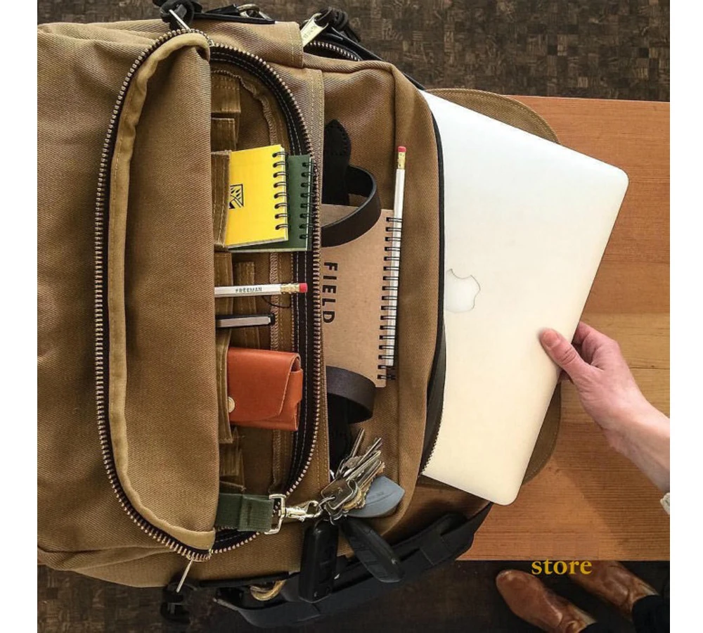 Tailor Brando 70258 Heavy 22OZ Canvas & Saddle tracolla in pelle YKK borsa per Laptop da lavoro a tracolla con cerniera in rame puro