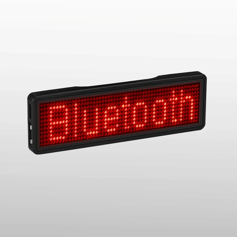 Bluetooth LED Identyfikator z imieniem Akumulatorowy znak świetlny DIY Programowalny przewijany wyświetlacz LED tablicy ogłoszeń, typ 2