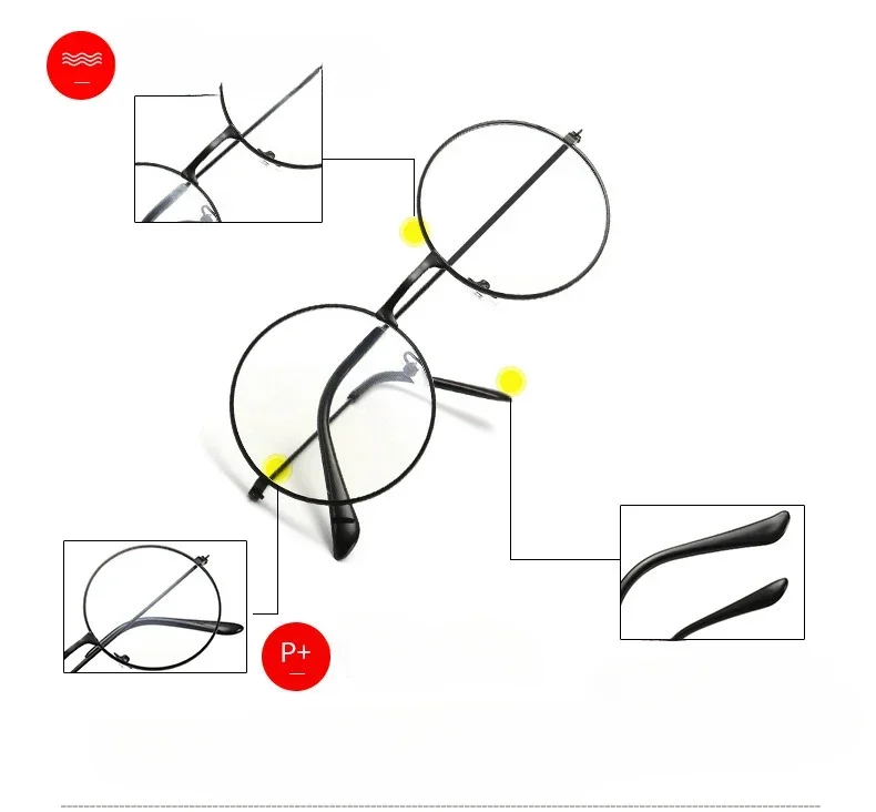 Runde Computer-Anti-Blaulicht-Brille, die Spiele spielen, Augenschutz, dekorative Brille