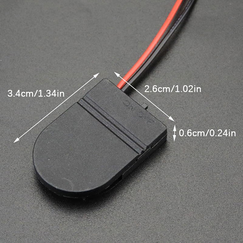 5 uds ranura única CR2032 CR 2032 botón pila de moneda funda, soporte con interruptor de encendido-apagado cables cable 3V caja de batería