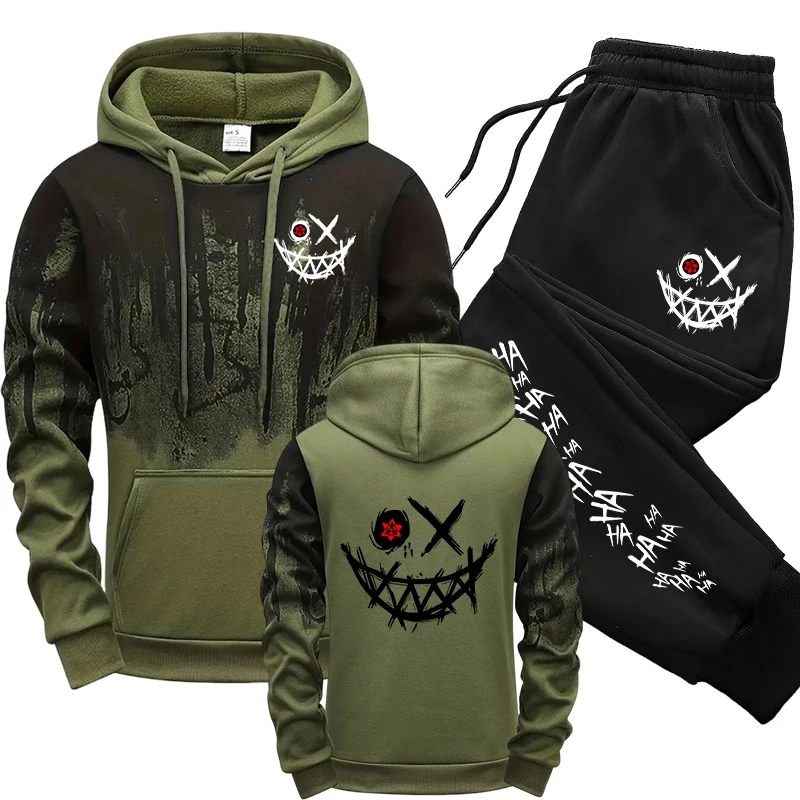 Herren-Set mit Kapuze, Sweatshirts, Jogginghose, Herbst und Winter, männlich, täglich, lässig, Sport, Jogger-Anzug, 2025, urbane Mode, Hoodies, Sportbekleidung