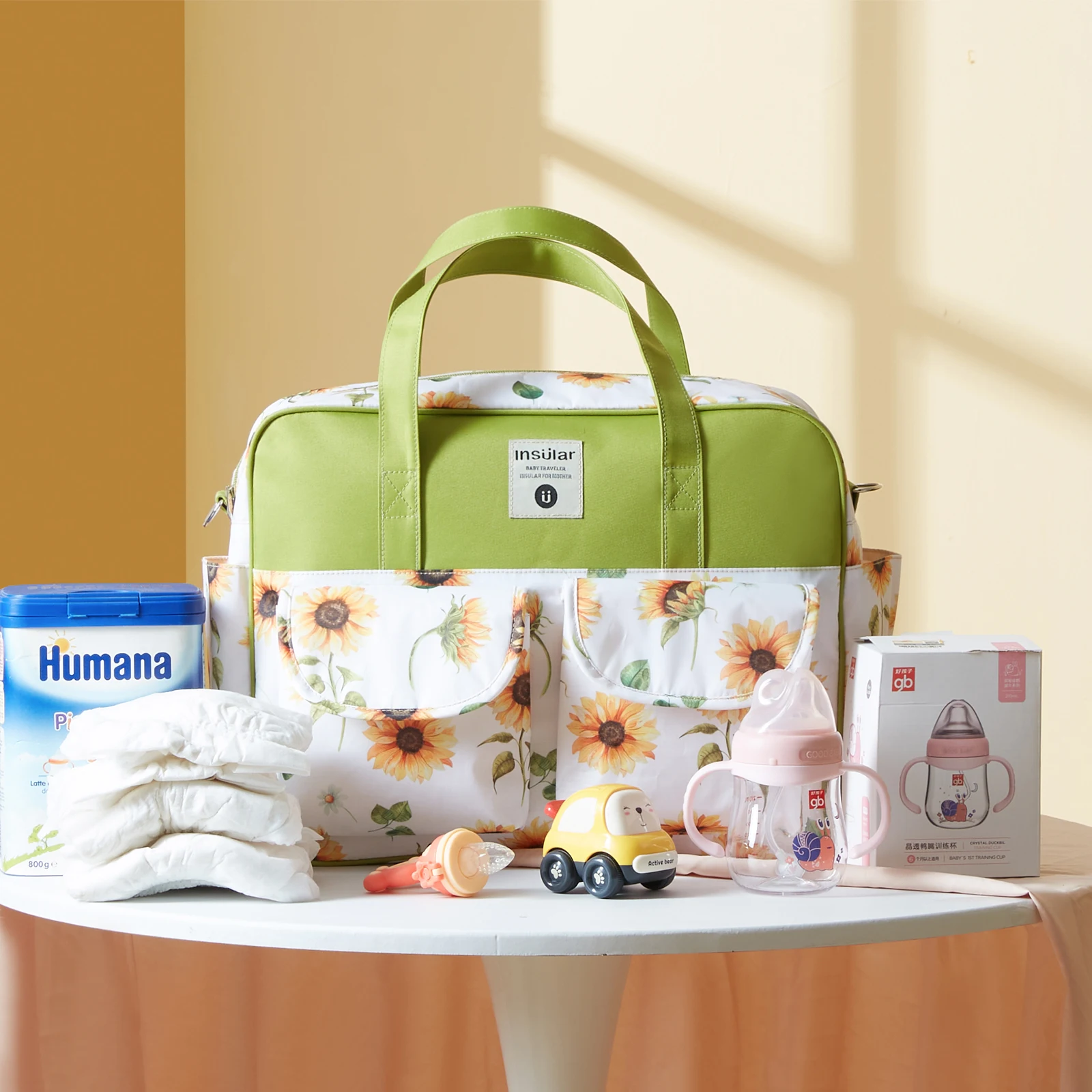 Insular ผ้าอ้อมขนาดใหญ่ Tas Stroller กลางแจ้งกันน้ำผ้าอ้อมเด็ก Tas Bersalin ผ้าอ้อมเด็กเดินทางเปลี่ยนกระเป๋า