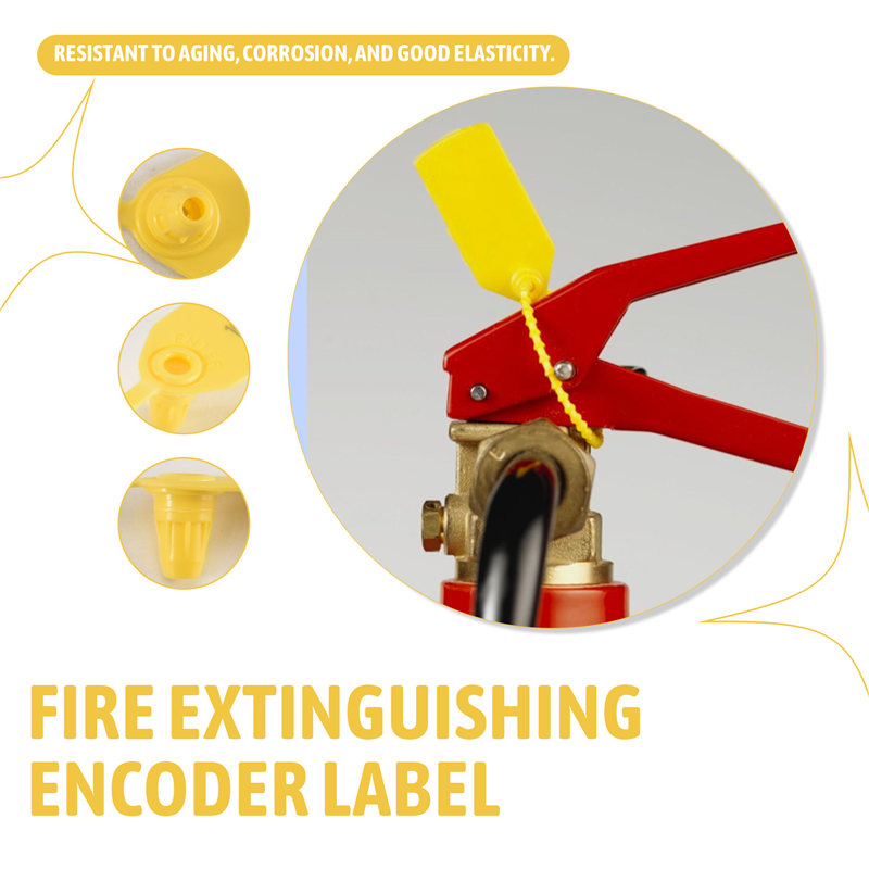BTLIFE-1000 Pcs Fire Extinguisher Tags Security Tags Seals Safety Numbered Zip Ties Labels (Yellow)