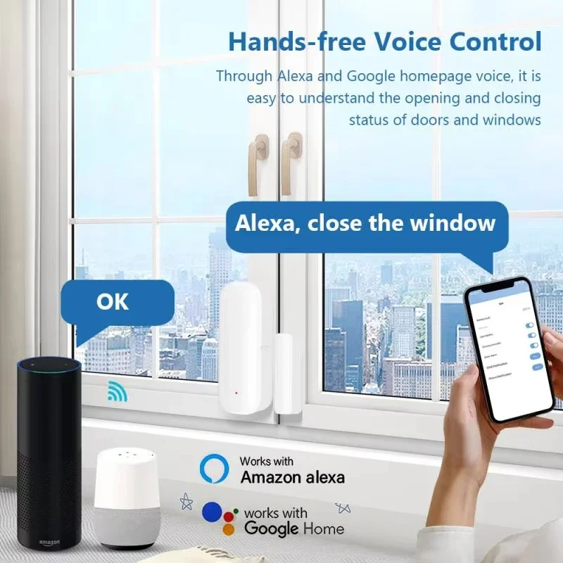 Tuya zigbee porta janela sensor detector de alarme contato magnético monitoramento segurança sem fio funciona com vida inteligente alexa google