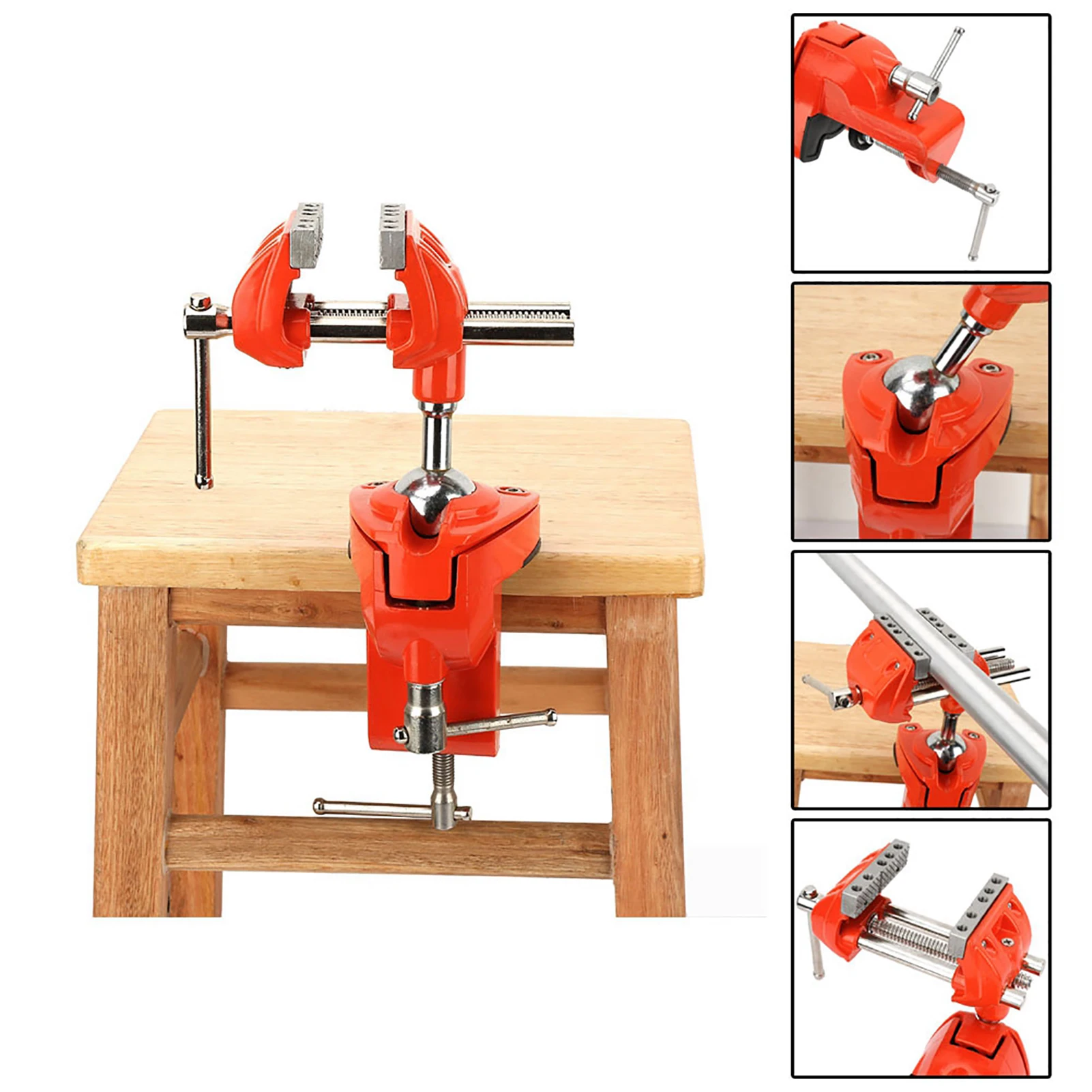 Mini 360° Rotating Clamp Vise Adjustable 70mm Jaw Width Vise Table Clamp for Workbench Woodwork Milling Vise