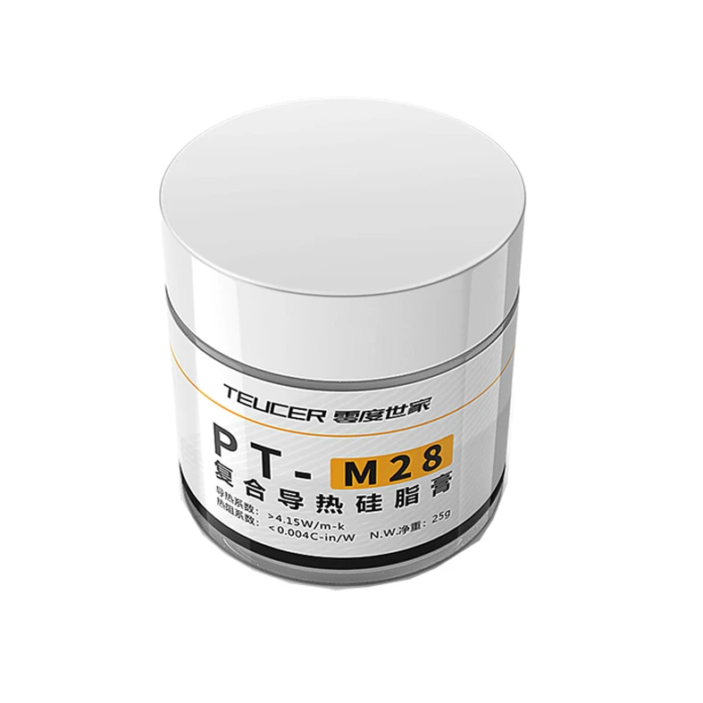 Teucer PT-M28 Processor Heat-dissipating Thermal Grease  PC Computer CPU GPU Compound Cooling  Paste 25g Bottled with Scraper