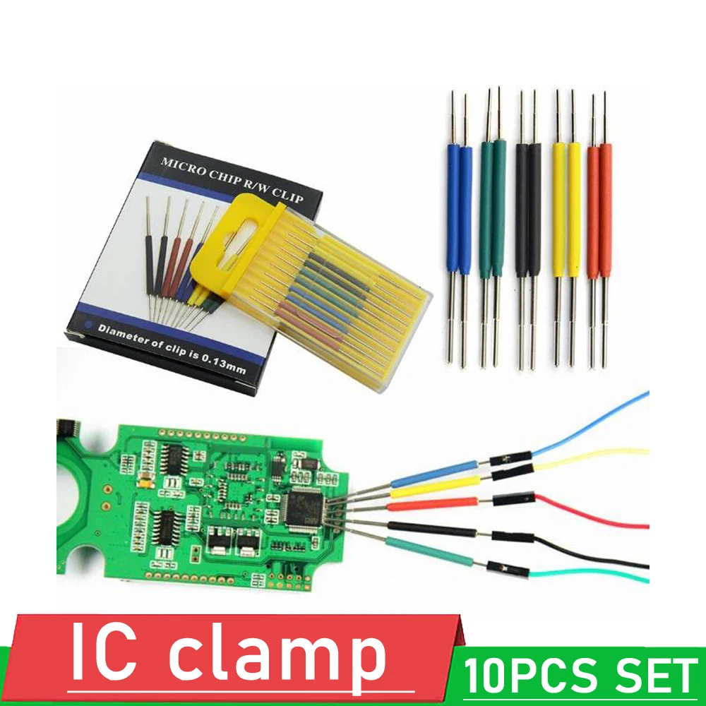 10X abrazadera de Chip Universal micro IC abrazadera SOP SOIC TSOP MSOP SSOP SMD IC Clip de prueba pin adaptador de enchufe programador para analizador lógico