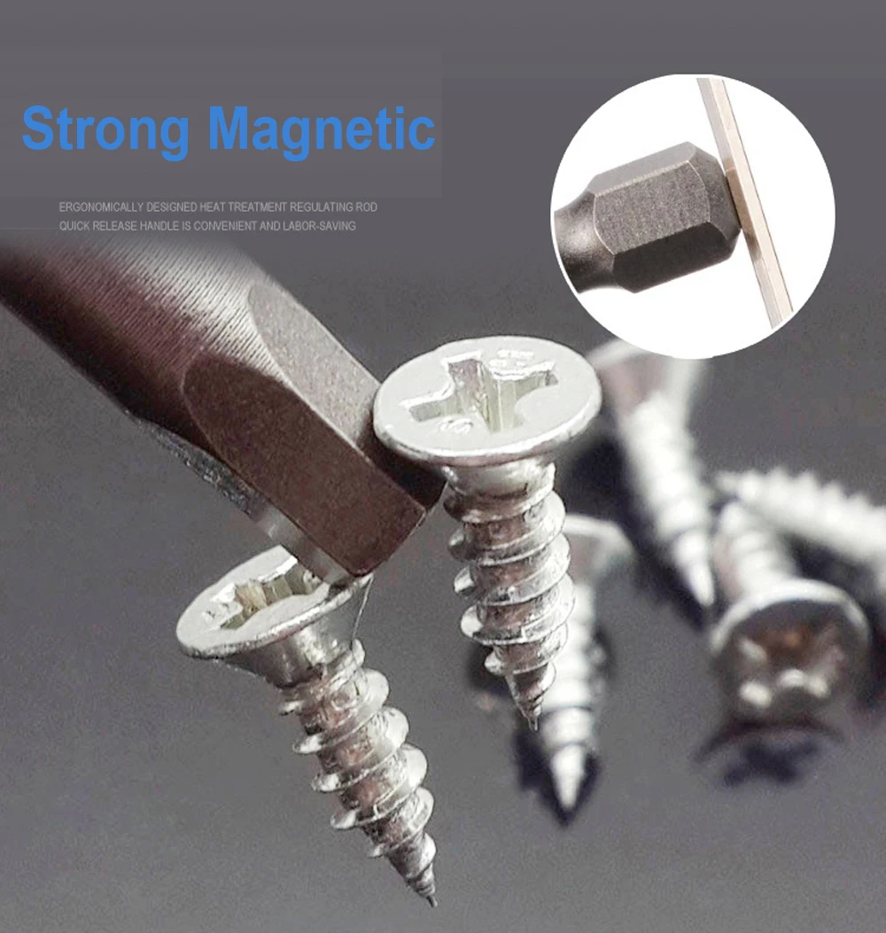 100mm 8pcs Hex Head Allen Wrench Drill Bits Set SAE Metric Allen Electric Hexagonal Bit Screwdriver Socket Bit Power Tool Parts