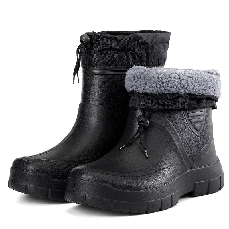 Botas de neve masculinas ao ar livre botas de pesca à prova dwaterproof água inverno quente unisex botas de tornozelo para homem plus size 46 sola grossa botas antiderrapantes