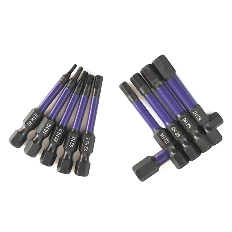 10 Cái Tác Động Allen Vít Bộ Ổ Cắm Tua Vít Chìa Khóa Lục Giác Từ Tính