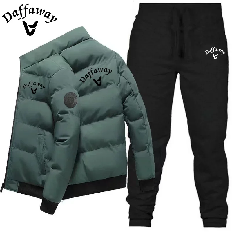 Ropa de hombre Chaqueta de algodón Conjunto de ropa deportiva, Conjunto de camisa y pantalones con capucha, Moda Naffaway, Ropa de invierno para hombre Nueva dos piezas