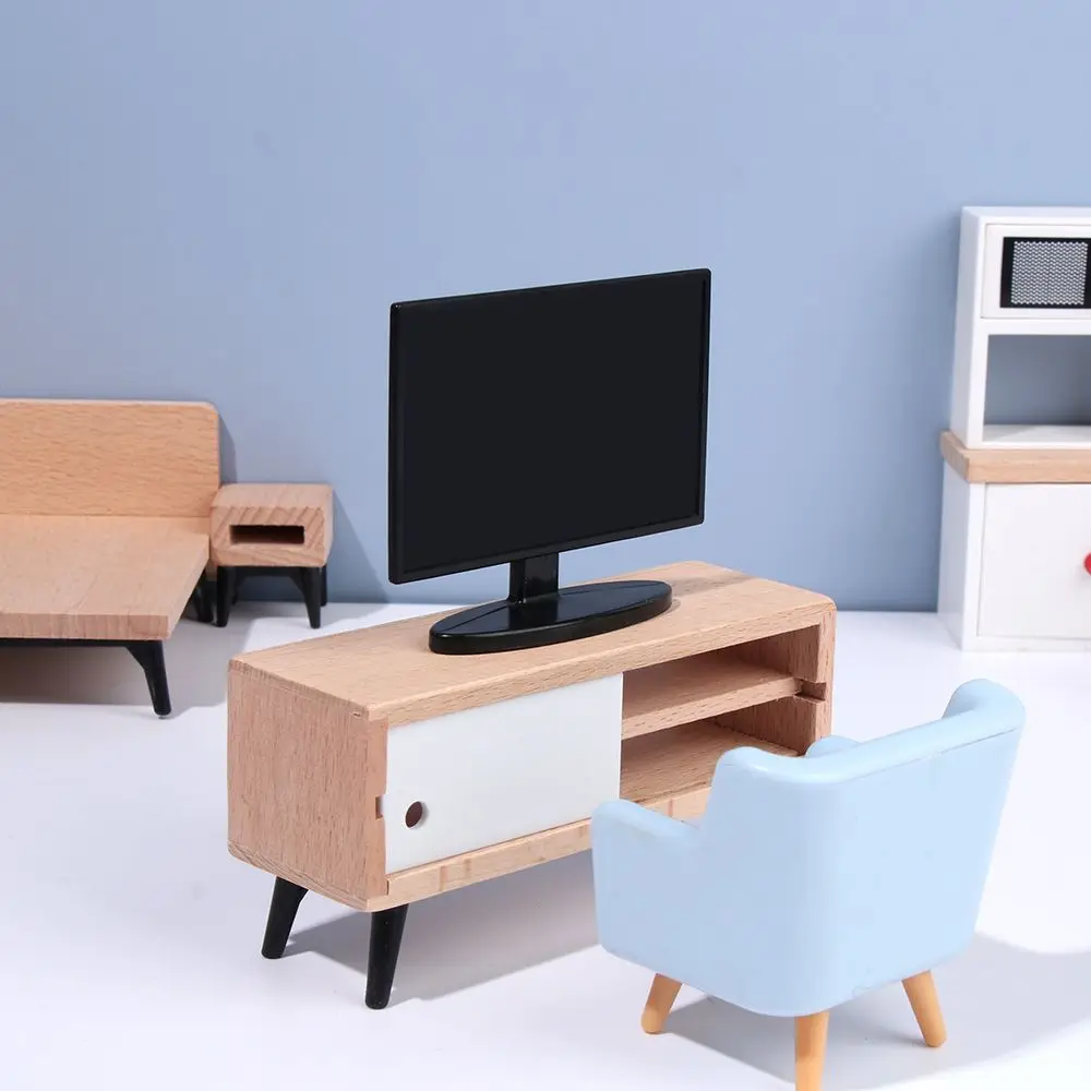 Tỉ Lệ 1:12 Nhà Búp Bê Thu Nhỏ Đồ Nội Thất Ghế Sofa Giường Tủ Quần Áo Tủ Tivi Mini Đồ Mặc Cảnh Mẫu Chơi Nhà Micro Phong Cảnh