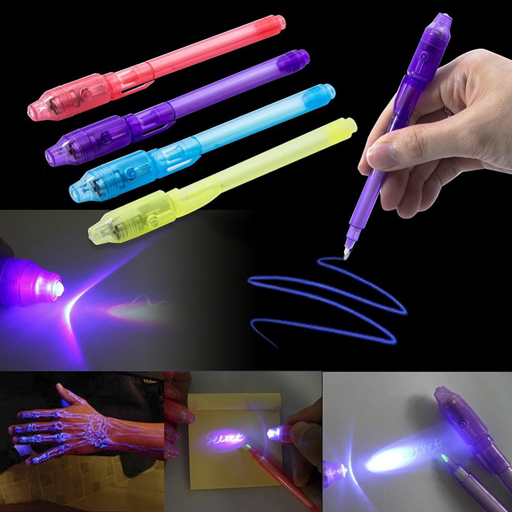 7 PCS Invisible Ink Pen with Light Invisible Pen Magic Pen Highlighter Markers Funny Glitter Pens SGB01