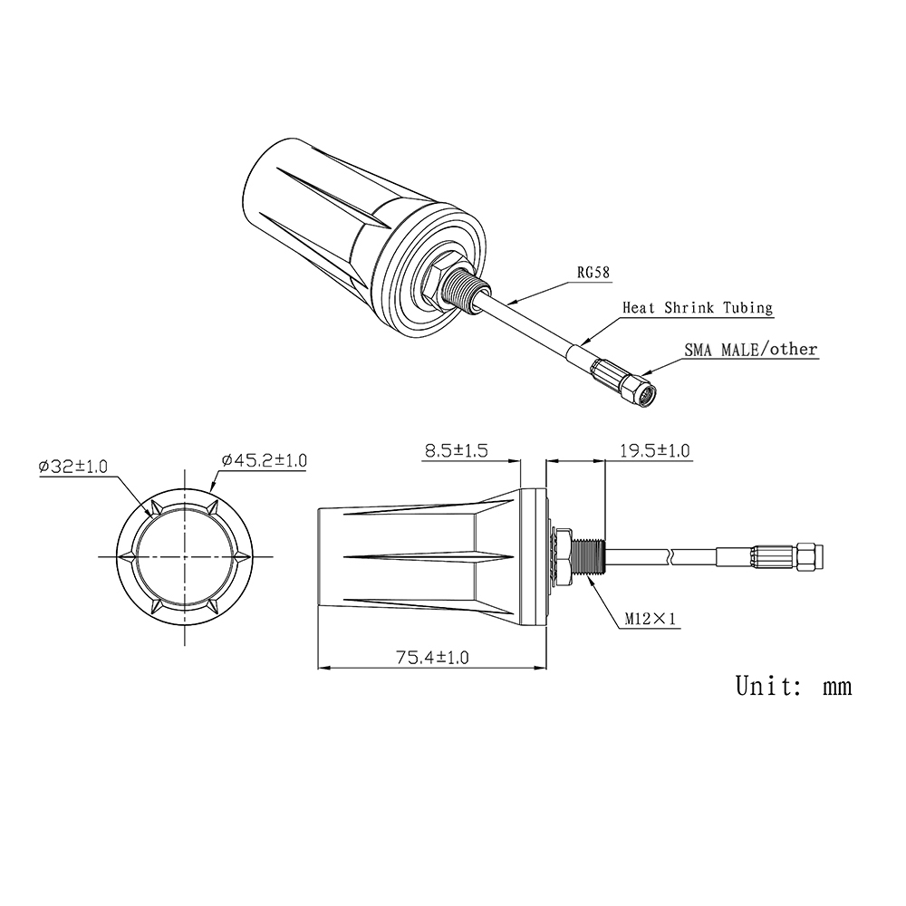 IP67 wasserdichte 868 MHz-Antennen ISM 868 MHz-Antenne