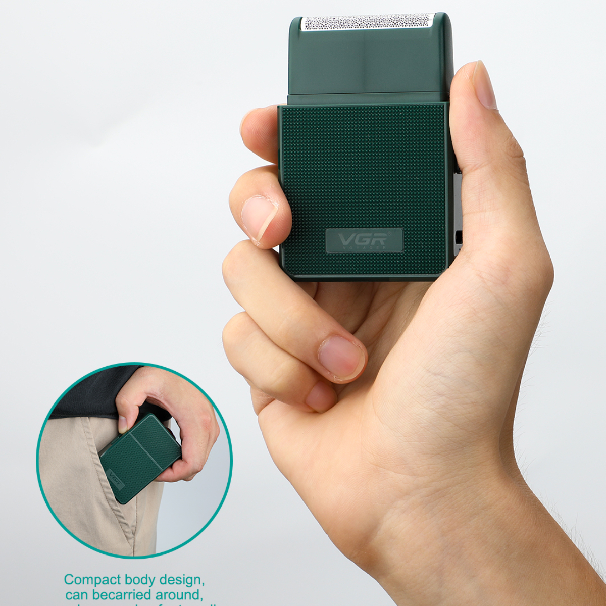 VGR Shaver Professional Hair Trimmer Rechargeable Beard Trimmer Reciprocating Razor Mini Electric Shaving Machine for Men V-376