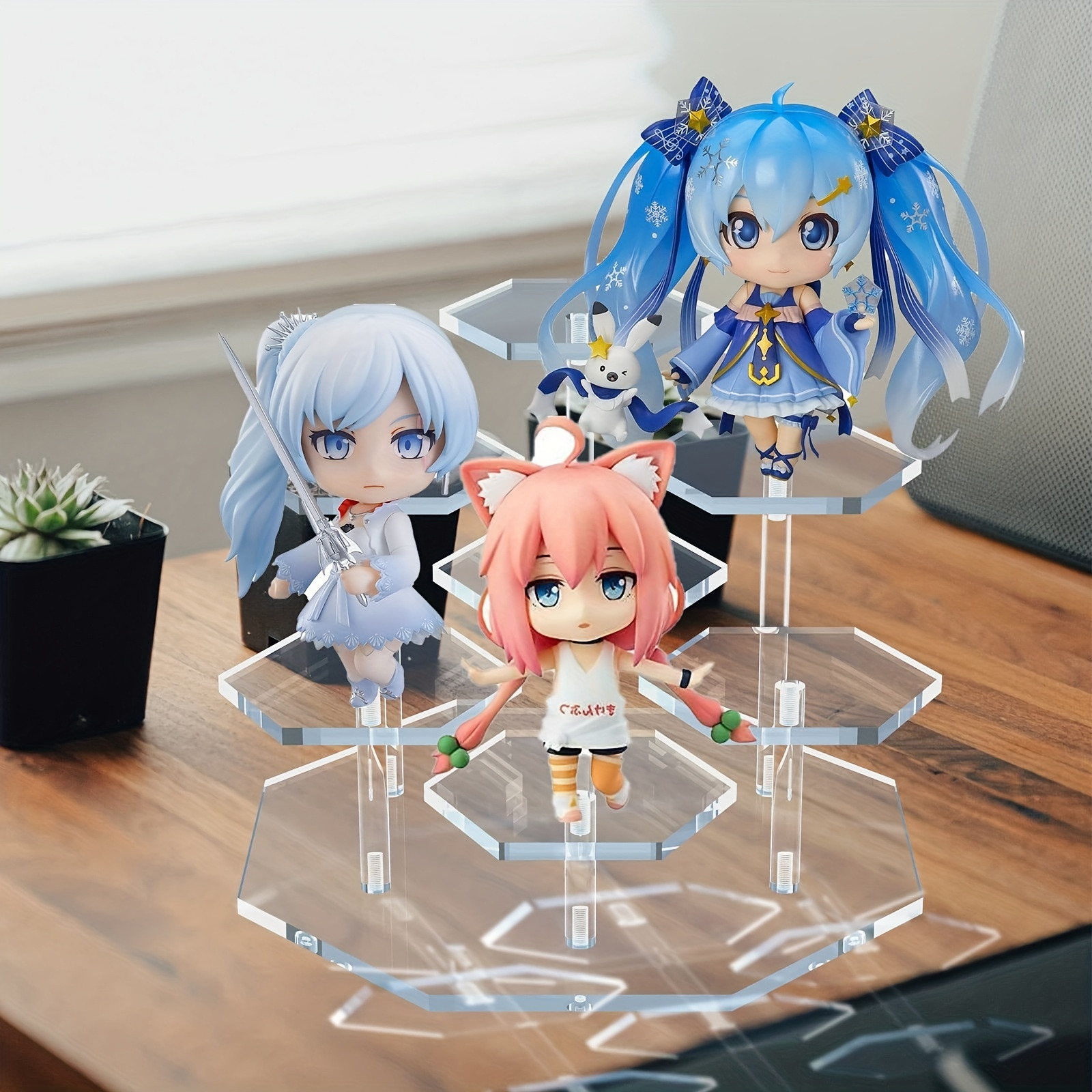 フィギュア、グッズ、おもちゃ、人形、ジュエリー、コレクションオーガナイザーホルダー、化粧品アイテムライザー用アクリルディスプレイスタンド、7段