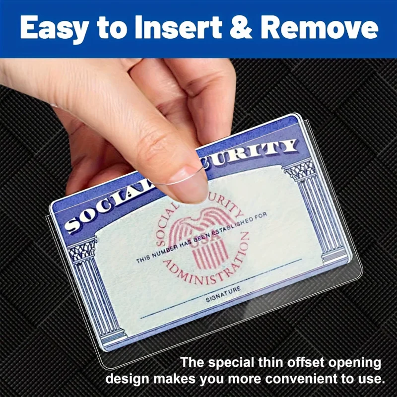 8 pcs of PVC card protective cover, suitable for social security, medical insurance, and credit cards - secure storage solution