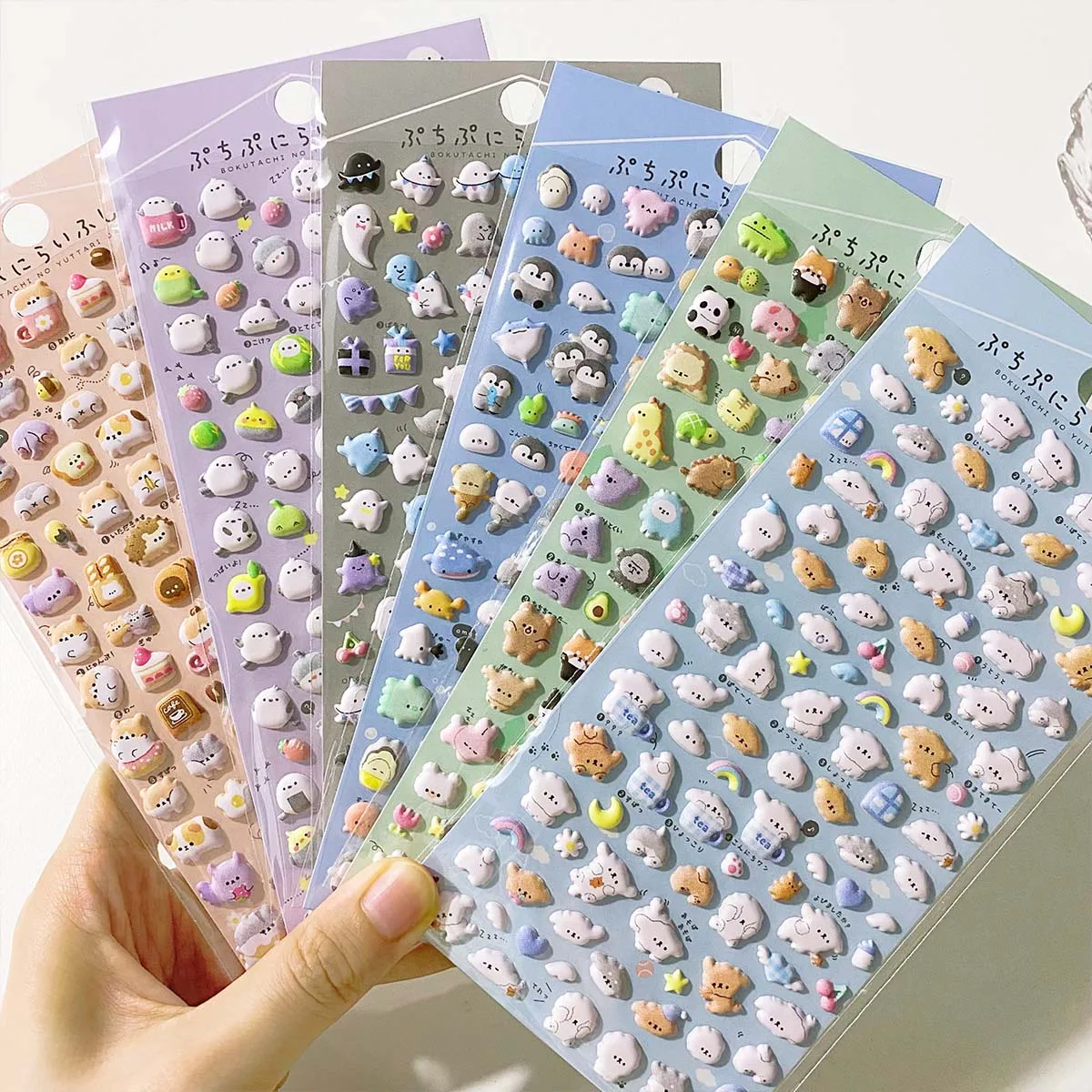 Kawaii animais 3d inchado adesivos bonito dos desenhos animados scrapbooking adesivo diy diário papelaria adesivo deco arte estética