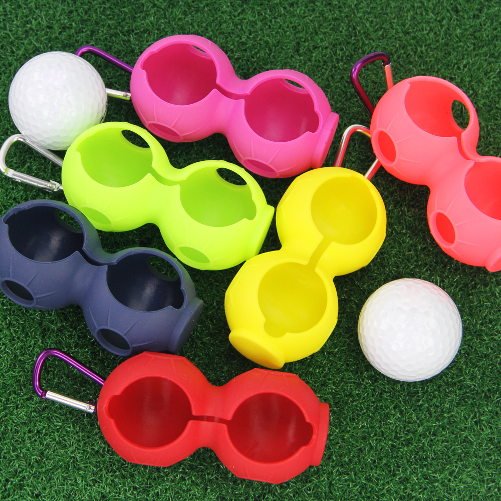 1Pcs Tragbare Golf Ball Schutzhülle Halter Abdeckung Golf Ball Silikon Doppel Fall Abdeckung Golf Training Sport Zubehör 6 Farben