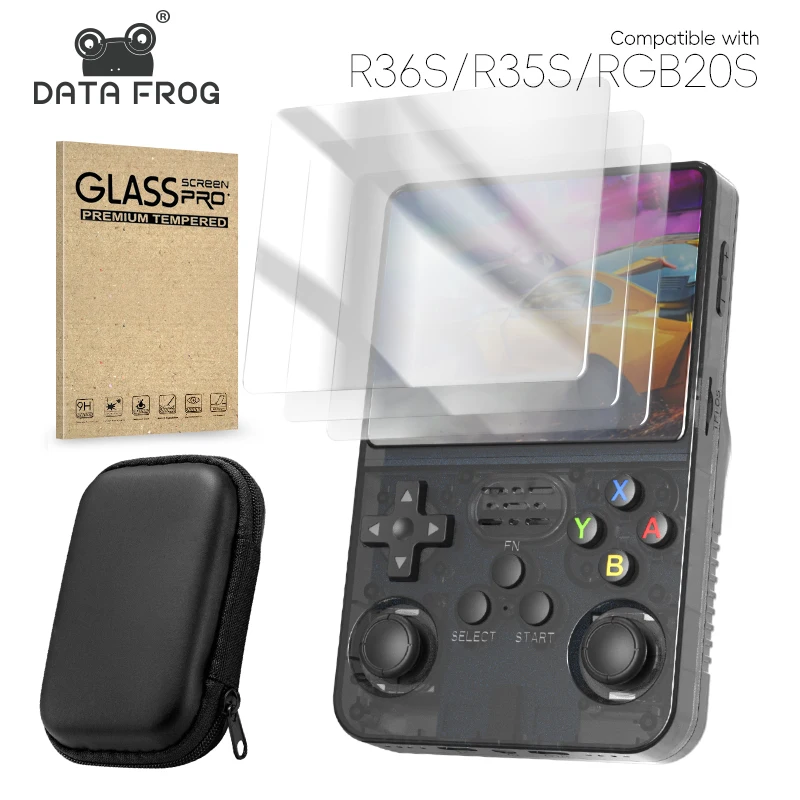 Protector de pantalla DATA FROG R36S, Protector de vidrio templado para accesorios de consola de juegos portátil Retro R35S RGB20S