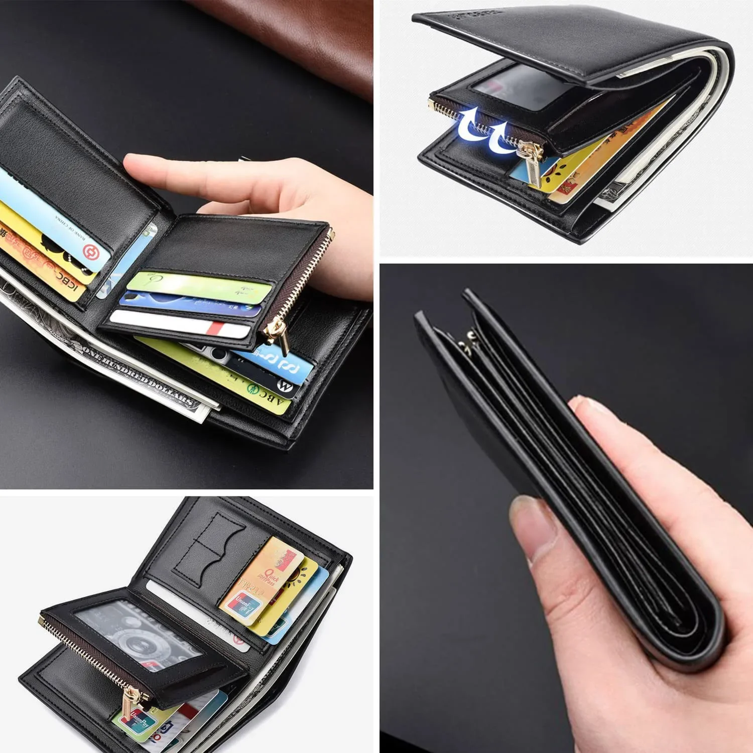 Custom Engraved Wallet,Personalized Photo Wallets for Men,Husband,Dad,Son,Personalized Gifts for Bithday Anniversary Day