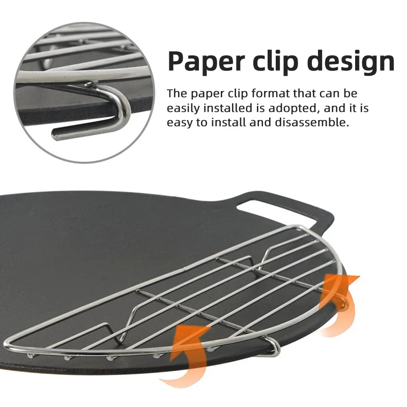 Red para barbacoa al aire libre, rejilla de vapor de acero inoxidable para acampar, sartén para barbacoa, drenaje de carne, parrilla antiquemaduras