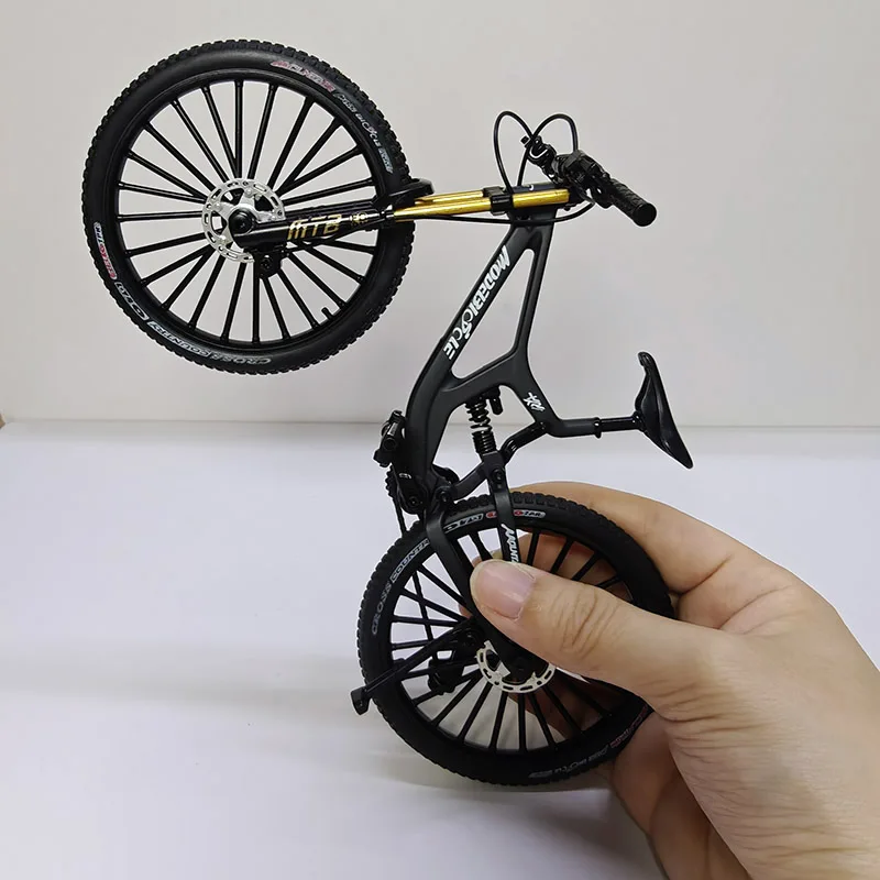 New 1:8 Model Mini Alloy Bicycle Diecast Metal Toy Bikes Shock Absorption Mountain Finger Bicycle Simulation Collection Toys