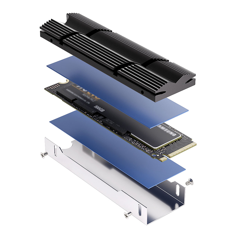 TEUCER Alumínio M.2 2280 SSD Dissipador de calor de estado sólido M.2 SSD Cooler Computador PS5 Dissipador de calor