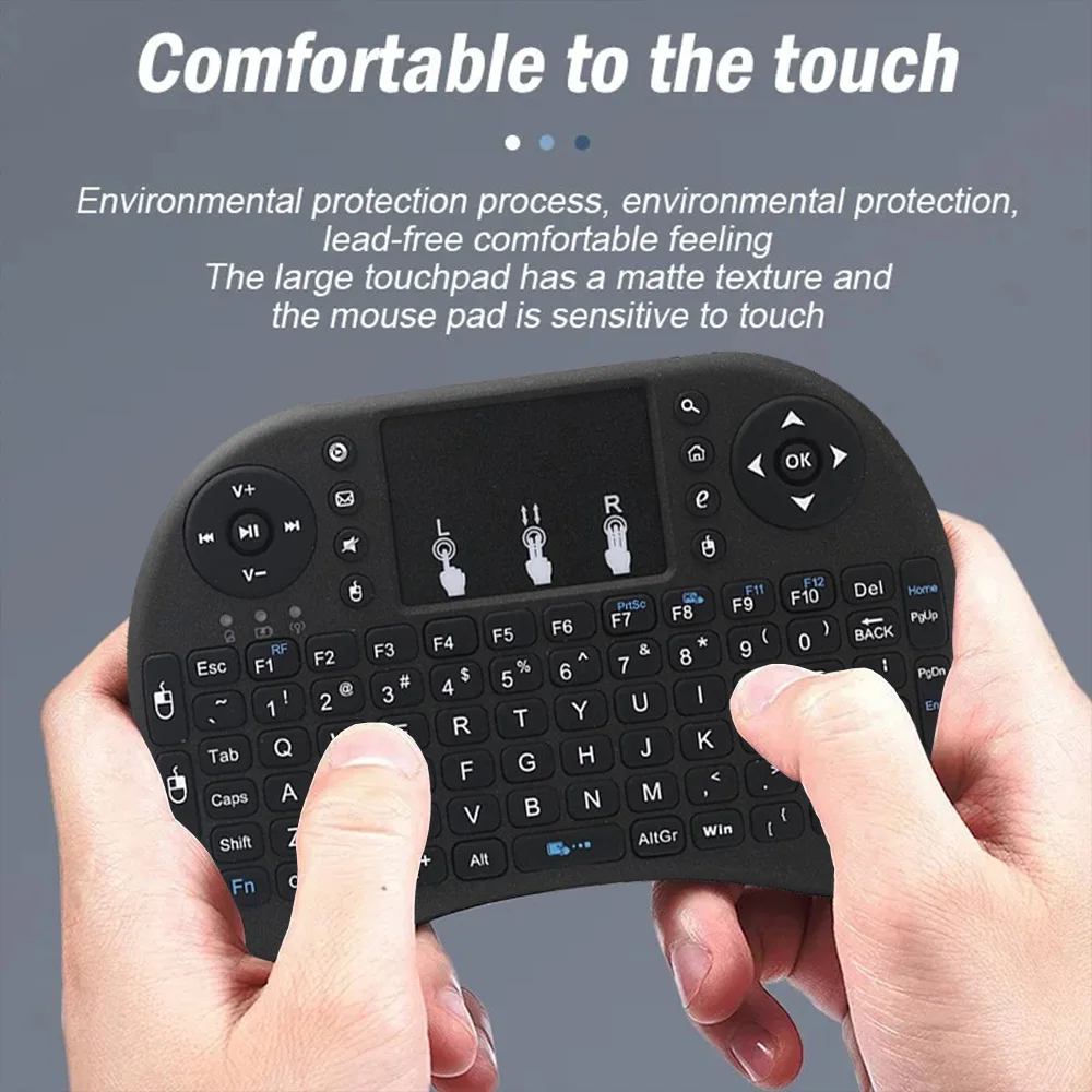 MRSVI I8 2,4 G Mini Wireless Tastatur Classic Black Air Mouse Fernbedienung Touchpad für Android TV Box PC Smart TV