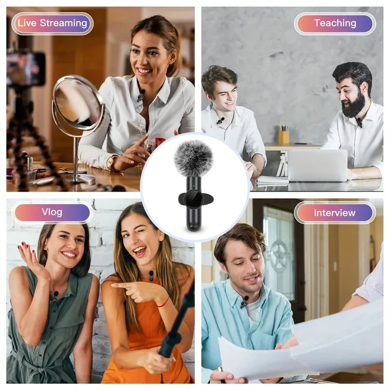 Wireless Lavalier-mikrofon Mit Winddicht Abdeckung Audio Video Aufnahme Mini Mic Für iPhone Android Handy Mikrofon