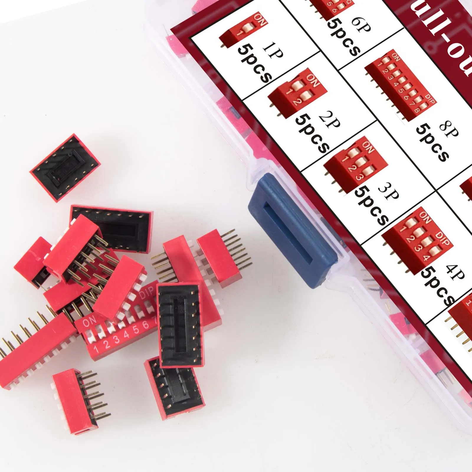 30/40 pces tipo slide dip switch módulo de interruptores de fileira dupla 2.54mm 1 - 12 posição para placas de ensaio de circuito