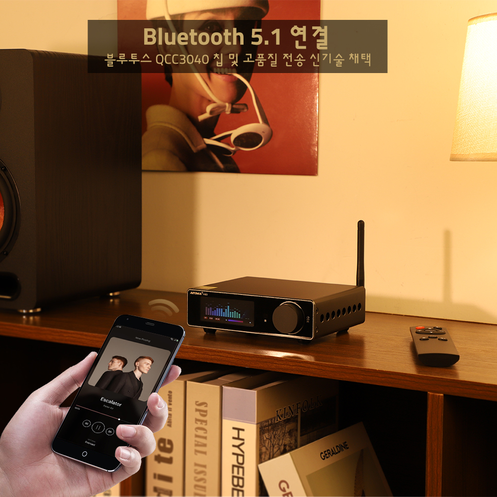 AIYIMA A80 TPA3255 PFFB 블루투스 DAC 스테레오 전력 증폭기, 300W x 2 클래스 D 2.0 HiRes 디지털 앰프, RCA TRS OPT COA USB 입력