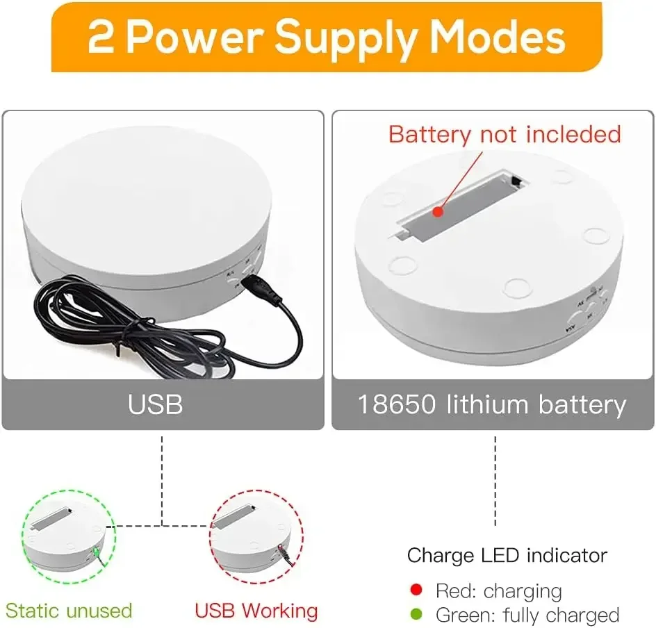 Motorized Photography Rotating Display Stand, 90/180/360 Degree Photography Turntable Stand for Product Photography Display
