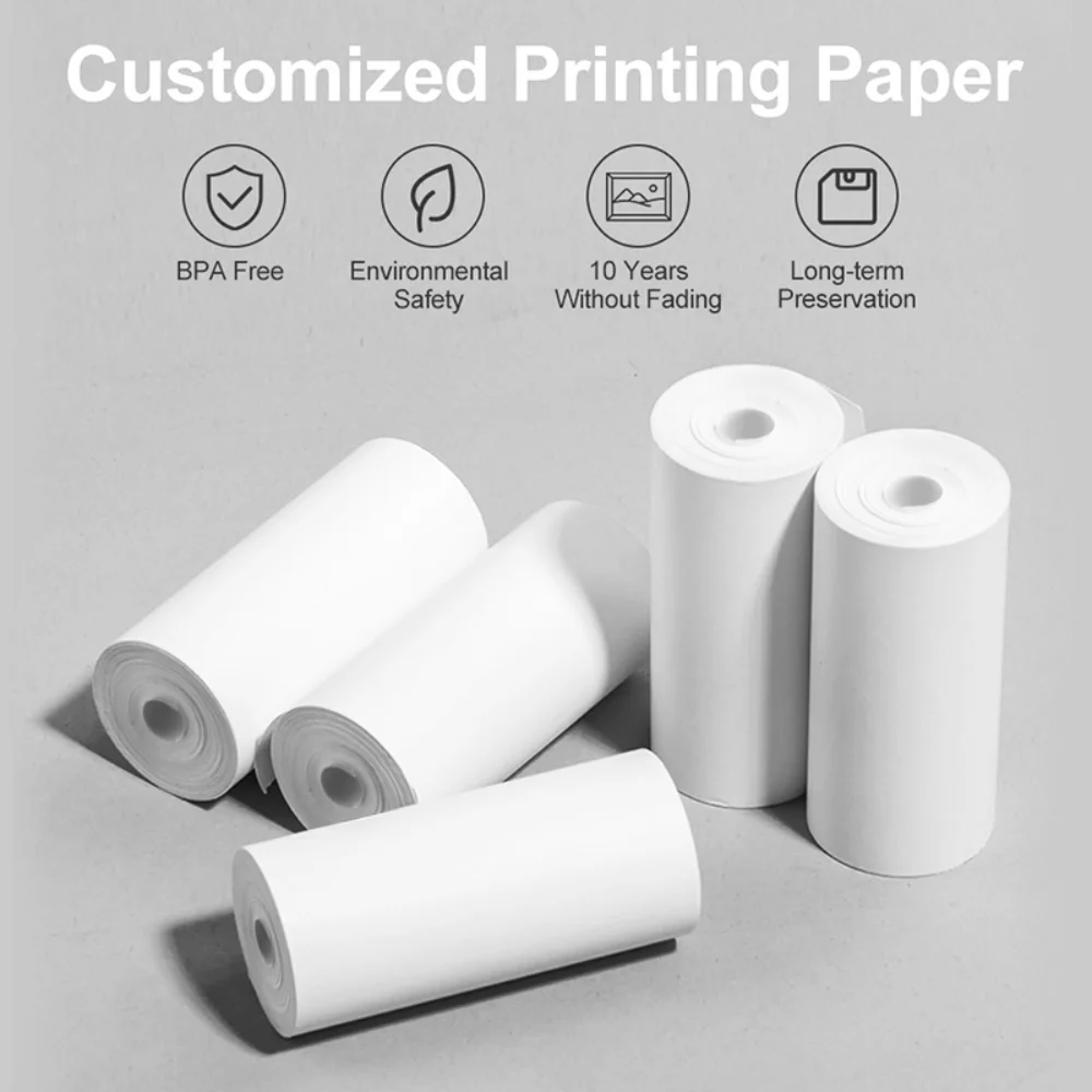 10/15/20/30pcs 57*25mm Thermal Paper for Mini Printer White Children Camera Instant Print Kids Camera Printing Paper Replacement