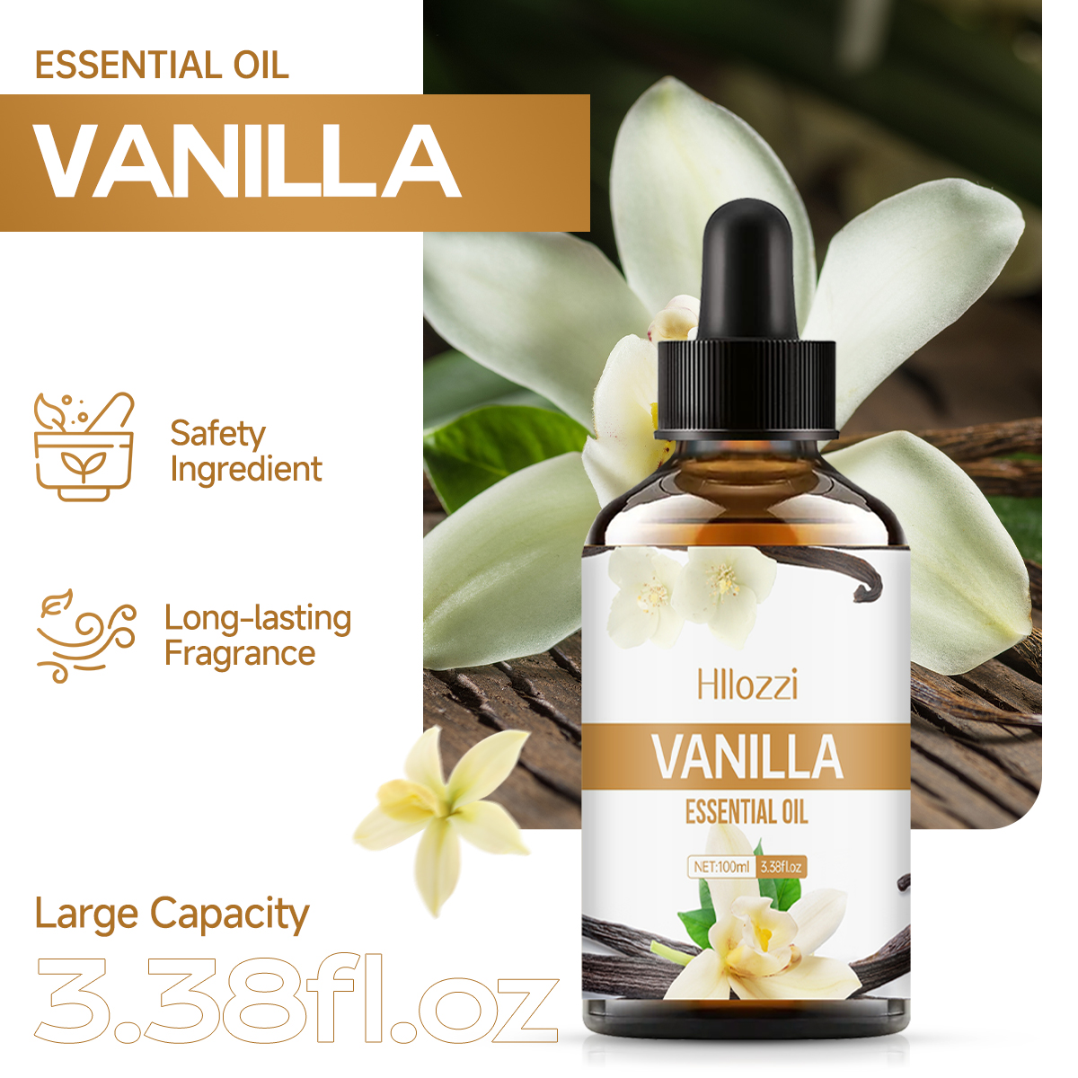 Ätherisches Vanilleöl für das Gesicht, SPU, Aromatherapie-Diffusor, DIY-Seife, geeignet für alle Hauttypen, langanhaltender Duft