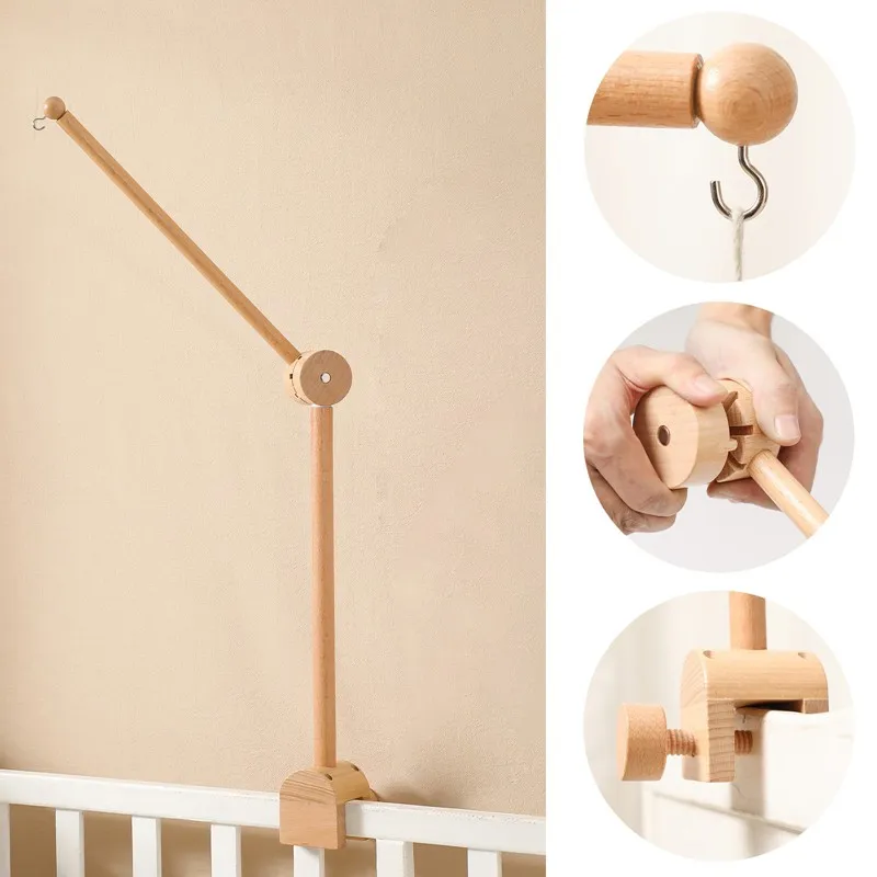 Baby Mobile Bed Bell Bracket Bed Bell Newborn Baby Toys Crib Mobiles Rattles Music Educational Toys Wooden Bed Bell Accessories
