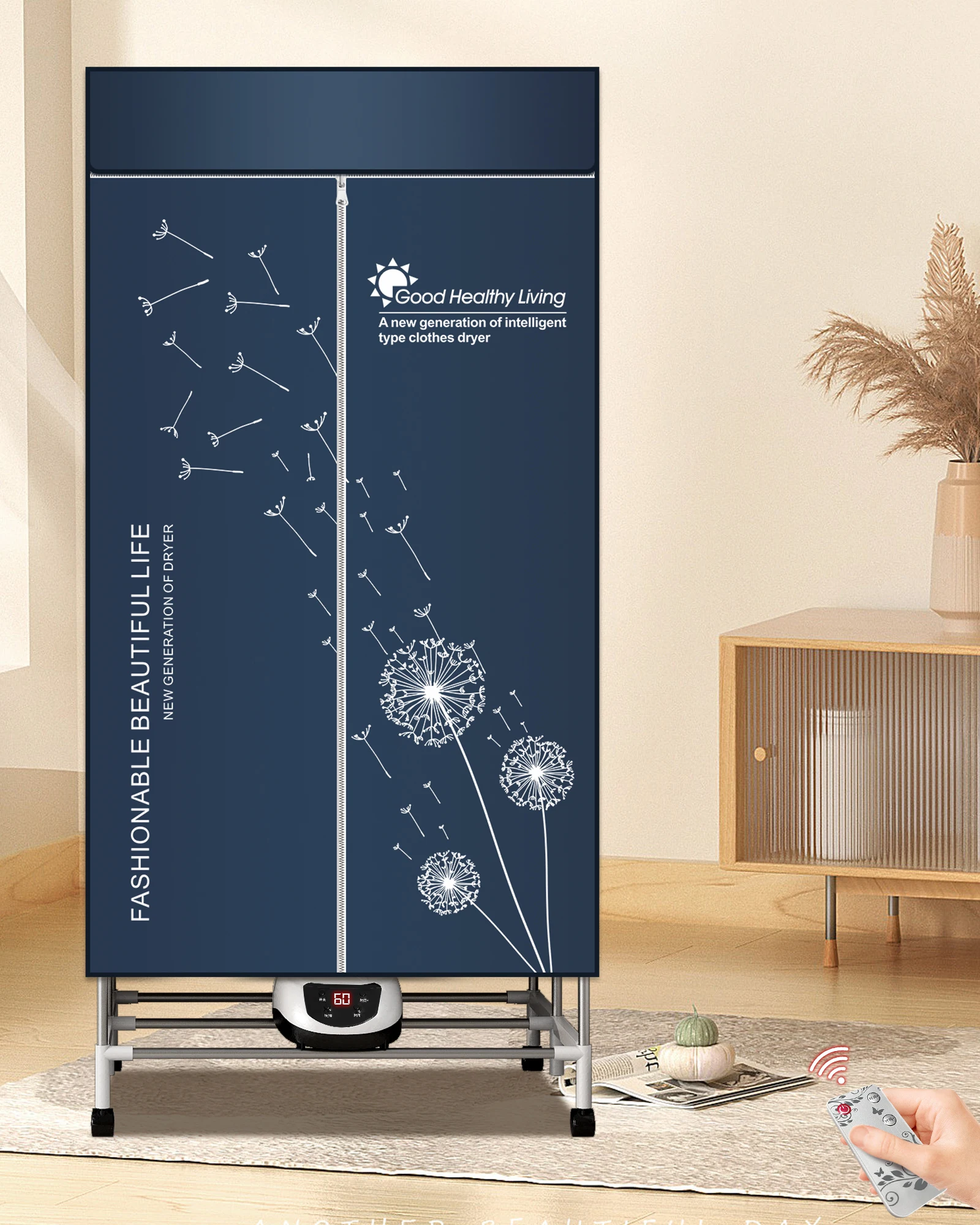 Sèche-linge électrique Portable, sèche-linge chauffant 220V-1500W, sèche-linge chauffant avec minuterie, sèche-linge électrique