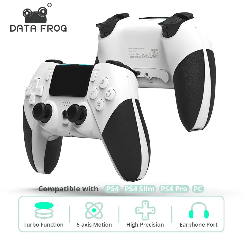 DATA FROG Controlador Sem Fio Bluetooth Para PS4 Controlador Gamepad Para PC Joystick Para PS4/PS4 Pro/PS4 Slim Console de Jogos