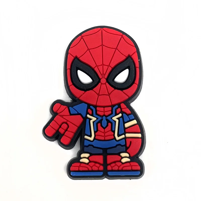 MINISO-Disney Spider Man Série Sapato, DIY Sapato Fivela Acessórios, PVC Sapato Decorações, Presentes de Natal para Crianças Festa
