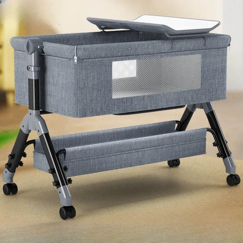 Bewegliches Spleißbett, faltbare multifunktionale Wiege, sicher und stabil, abnehmbarer und waschbarer Stoffbezug, Babyschaukelstuhl