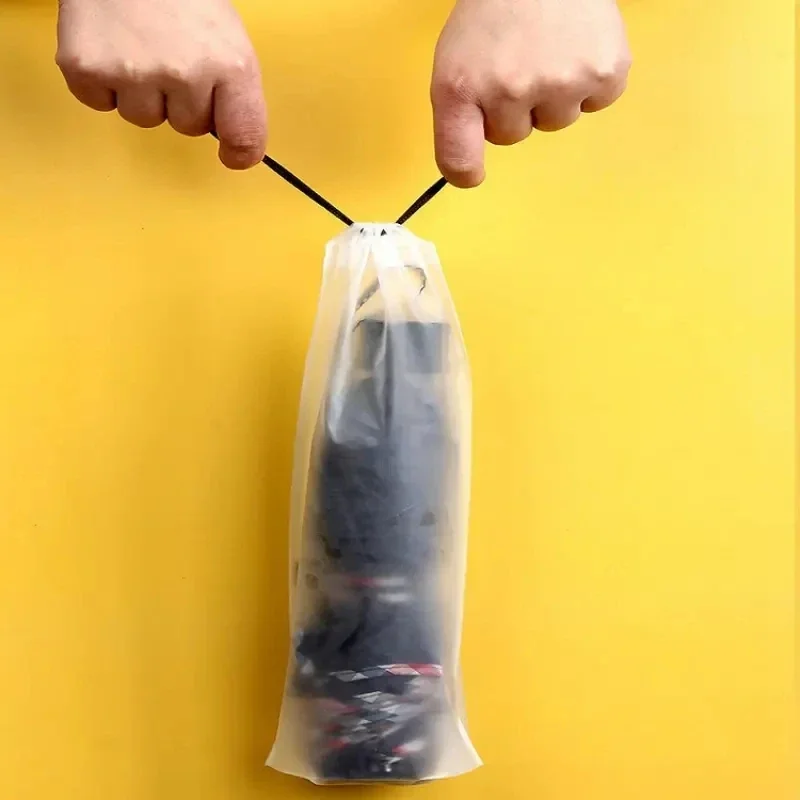 ถุงพลาสติกMatteโปร่งแสงร่มกระเป๋าReusableแบบพกพาร่มDrawstring Storage Cover Home Storage Organizer